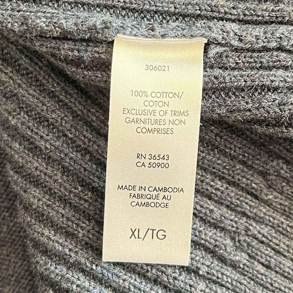 Calvin Klein Men's Blue 100% Cotton 1/4 Zip Pullover Sweater XL Mock Neck Preppy - Picture 6 of 12